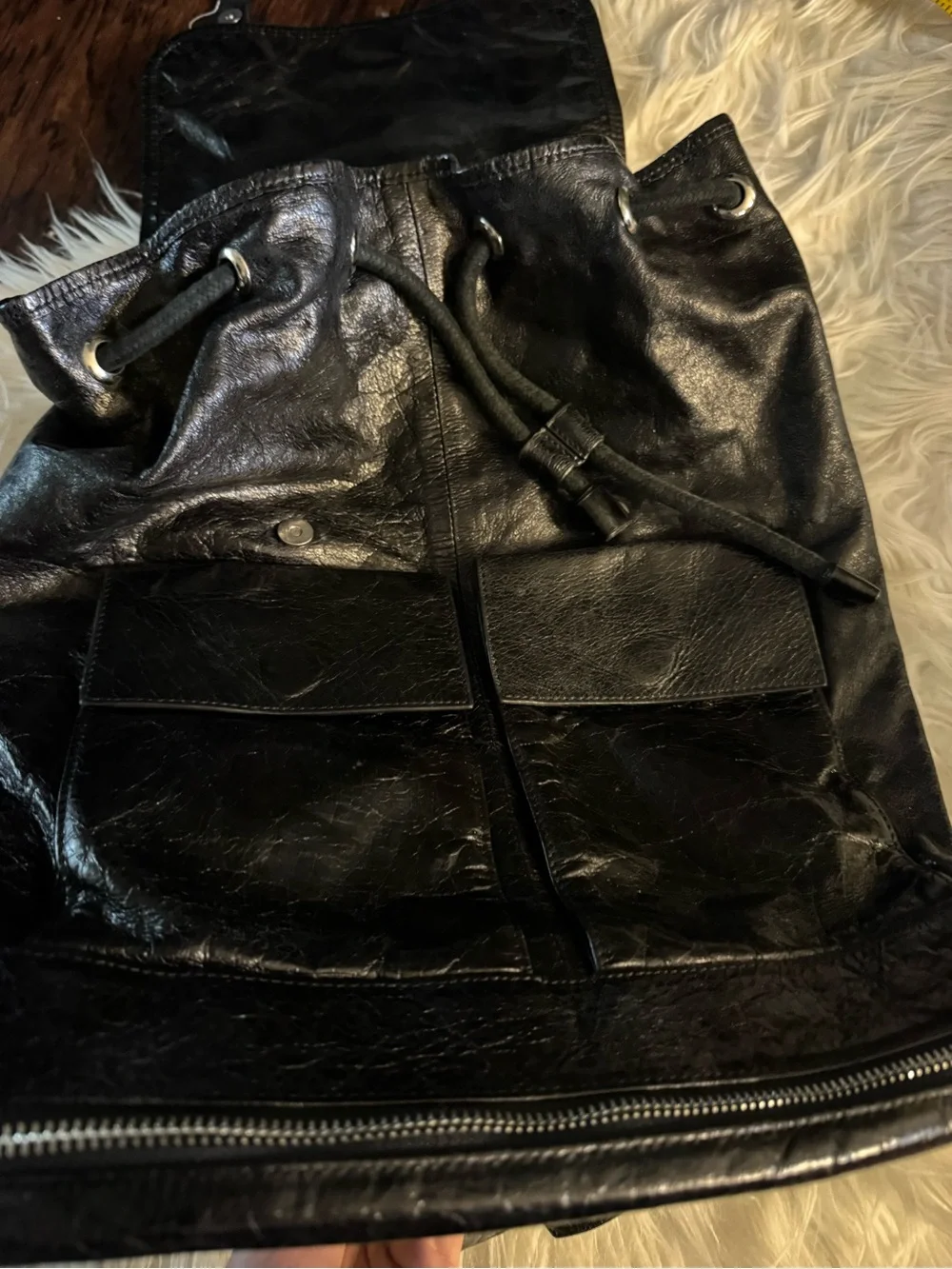 Balenciaga Black Leather Backpack